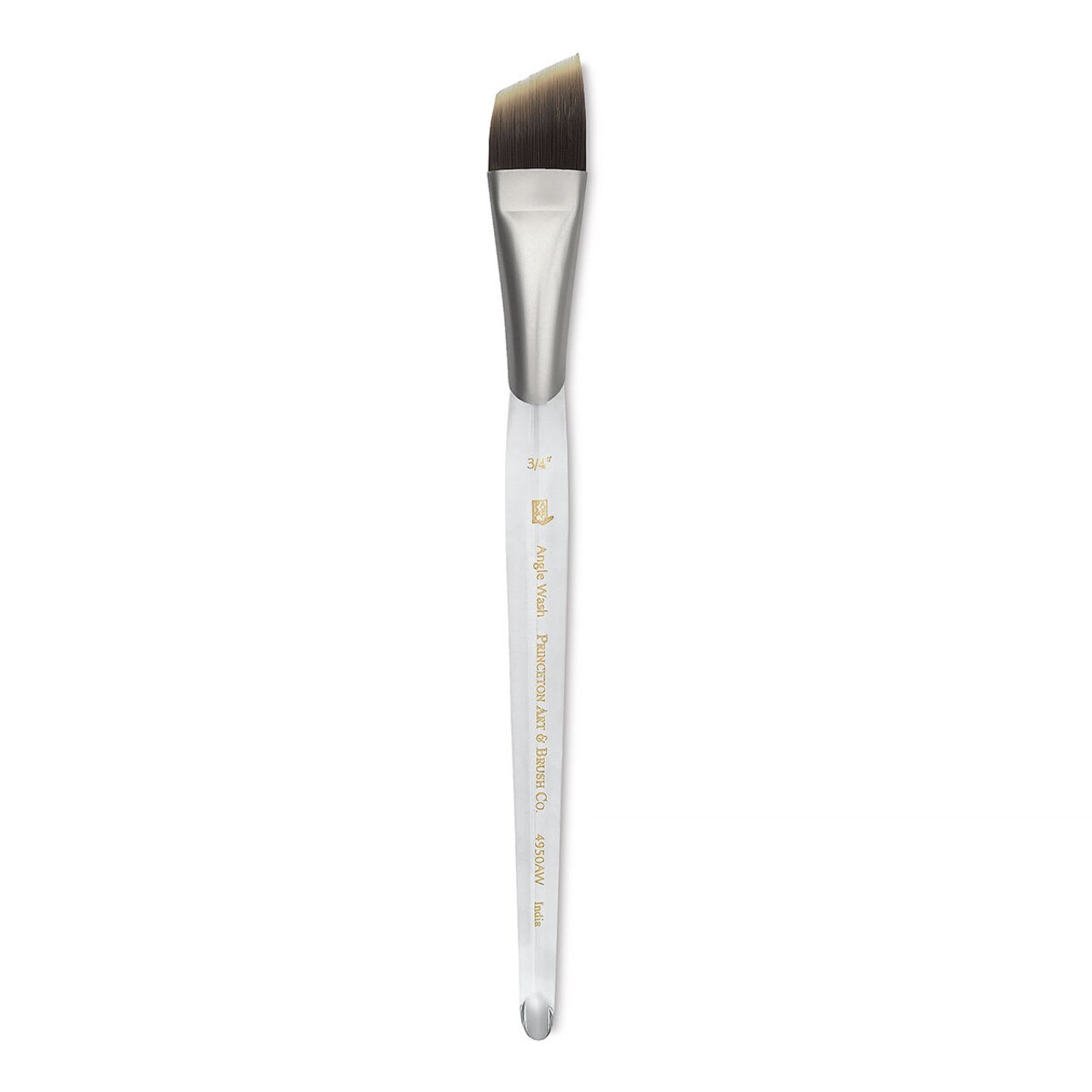 Princeton Synthetic Clear Handle Brush - Angle Wash, Short Handle, Size 3/4"